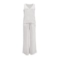 thumbnail image 6 of Idoravan Women Clothes 3 Piece Sets for Women Tank Tops Wide Leg Pants Cover Jacket Fashion Women V-Neck Sleeveless Tank Long Sleeve Cardigan and Long Pants Casual 3Pc Sets, 6 of 7