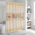 thumbnail image 6 of Yellow Summer Coastal Shower Curtain, Waterproof Shower Curtains for Bathroom, Modern Ocean Waves Starfish Shell Washable Fabric Bathtub Curtain Set Bath Decor with 12 Hooks 72"x78", 6 of 8