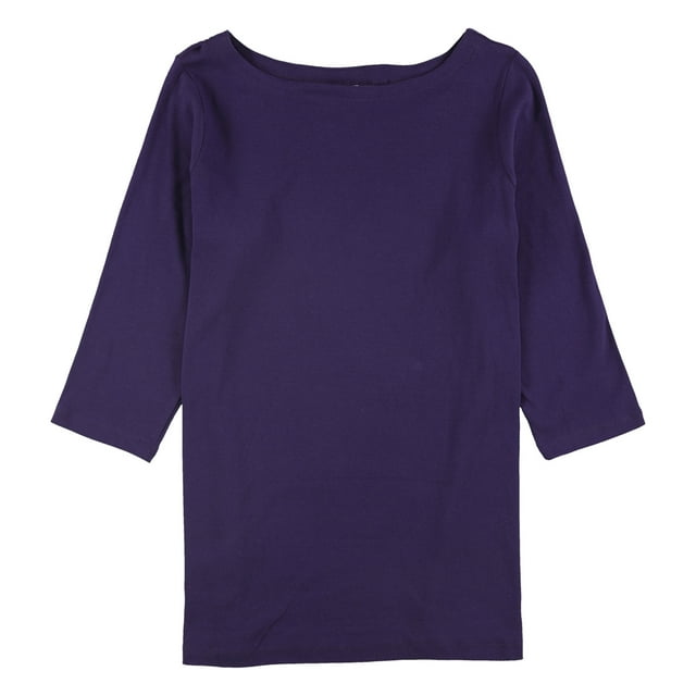 Karen Scott Womens Tunic Basic T-Shirt, Purple, Plus Size, 1X