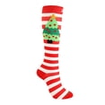 thumbnail image 3 of Harpily Women's Knee High Socks Cotton Pad Sports Leisure With Stripes Patten Warm Christmas Halloween Socks for or Daily Use, 3 of 3