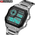 thumbnail image 4 of PANARS Hommes de Sport Numérique Watch Double Mode Temps Hommes d'Affaires Montres Date Semaine Réveil Rétro-Éclairage Compte à Rebours 50M Étanche Bracelet de Mode pour la Vie Quotidienne Travail Cadeaux pour Hommes, 4 of 8