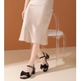 thumbnail image 2 of DADAWEN Women's Chunky Block Heel Open Toe Sandals with Bow Trim Black 7US, 2 of 5