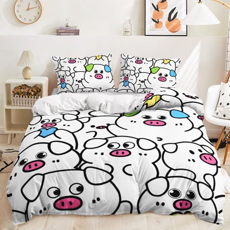 Hosima 3 Piece 3D Digital Printed Duvet Cover Full Size Bedroom Decorative Bedding Set,DEL28-Full