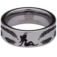 thumbnail image 2 of Angel Feathers Tungsten Carbide Ring, 2 of 9