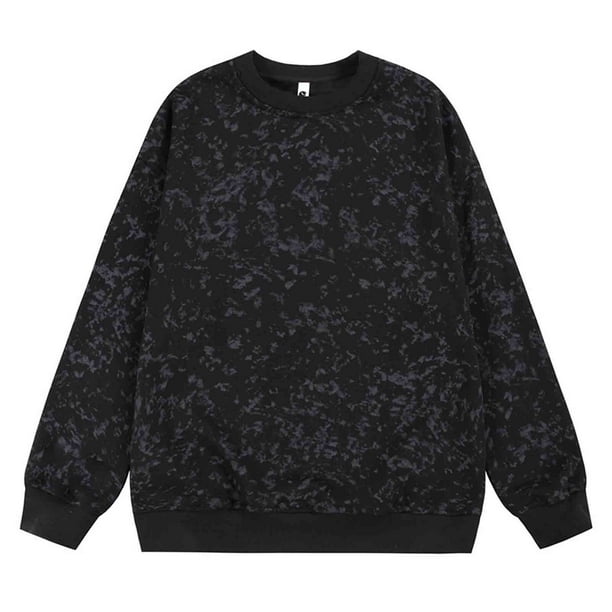 pstuiky camisa de manga larga para hombre, Sudadera con capucha de cuello redondo y manga larga de color liso para hombre camisetas de hombre xl