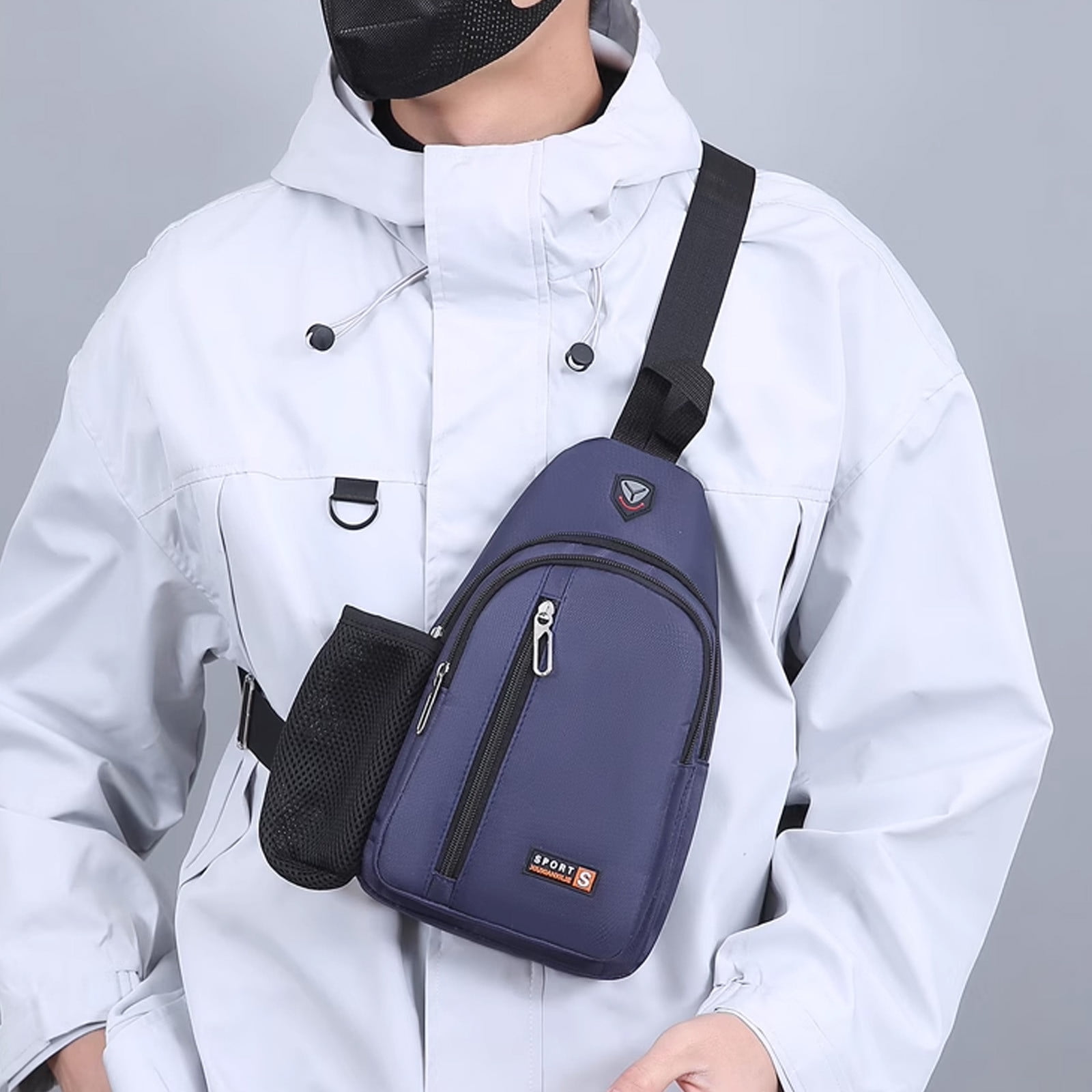 Back to School mtvxesu Running Chest Pack Small Sling Bag Crossbody Chest Shoulder Water Resistants Sling Purse One Strap Travel Bag for Men Women Boys with Earphone Hole Walmart