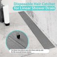 thumbnail image 3 of Disposable Hair Catcher Shower Drain Mesh Stickers, Diy Shower Drain Cover Hair Catcher For Linear - Shun, 3 of 5