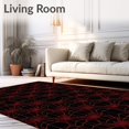 thumbnail image 2 of Flatwoven High Traffic Area Rug, Creepy Crawly Spider Web Halloween Themed Floor, Non Slip, Stain Resistant, Washable Area Rugs for Living Room, Bedroom(Black, 4X6), 2 of 8