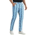 thumbnail image 5 of INSPIRE CHIC Contrast Color Pants for Men's Color Block Triangle Plaid Printed Dress Pants, 5 of 6