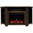 thumbnail image 2 of Cambridge Stratford Electric Fireplace Heater with 56-In. Walnut Corner TV Stand, Enhanced Log Display, Multi-Color Flames, and Remote, 2 of 11