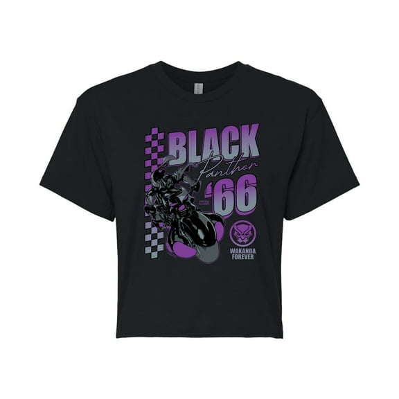 Marvel Black Panther - Motorcycle Racing - Juniors Cropped Tee