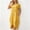 01 Yellow, variant on YueHuiYing Women's Fashion Solid-Color Short-Sleeve Dress with Decorative Buttons Pockets and an Asymmetrical Hemline Reaching Mid-Calf