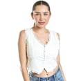 thumbnail image 4 of Blusa de lino con detalles de encanje Roman Fashion /Juvenil, 6947 (Blanco) blanco M, 4 of 6