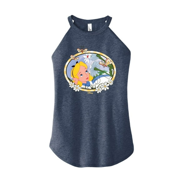 Disney - Alice In Wonderland - Alice Daisies - Juniors High Neck Tank Top