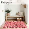 thumbnail image 3 of ODIKA 6'x9' Machine Washable Non-Slip Area Rug, Cane Stripe Swirl Peppermint Twist Seasonal High Traffic Rug, Red, 608441, 3 of 7