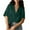 Green, variant on Women's Casual Loose Short Sleeve Blouse Summer Top Ice Silk Crepe Shirt Women's Turn down Collar Shirt Black 2XL