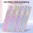 thumbnail image 3 of Redragon K710 Teclado Mecánico Gamer Inalámbrico RGB Rosa, 3 of 9
