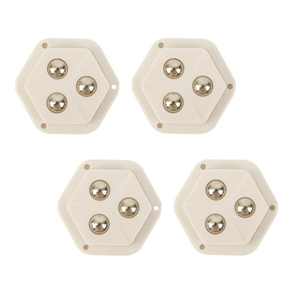 4x Paste Casters Sticky Swivel Pulley Mobile Base Accessory Multifunctional 360 degree Rotation Mute Swivel Wheels Caster Rollers for Bins Bottom , White