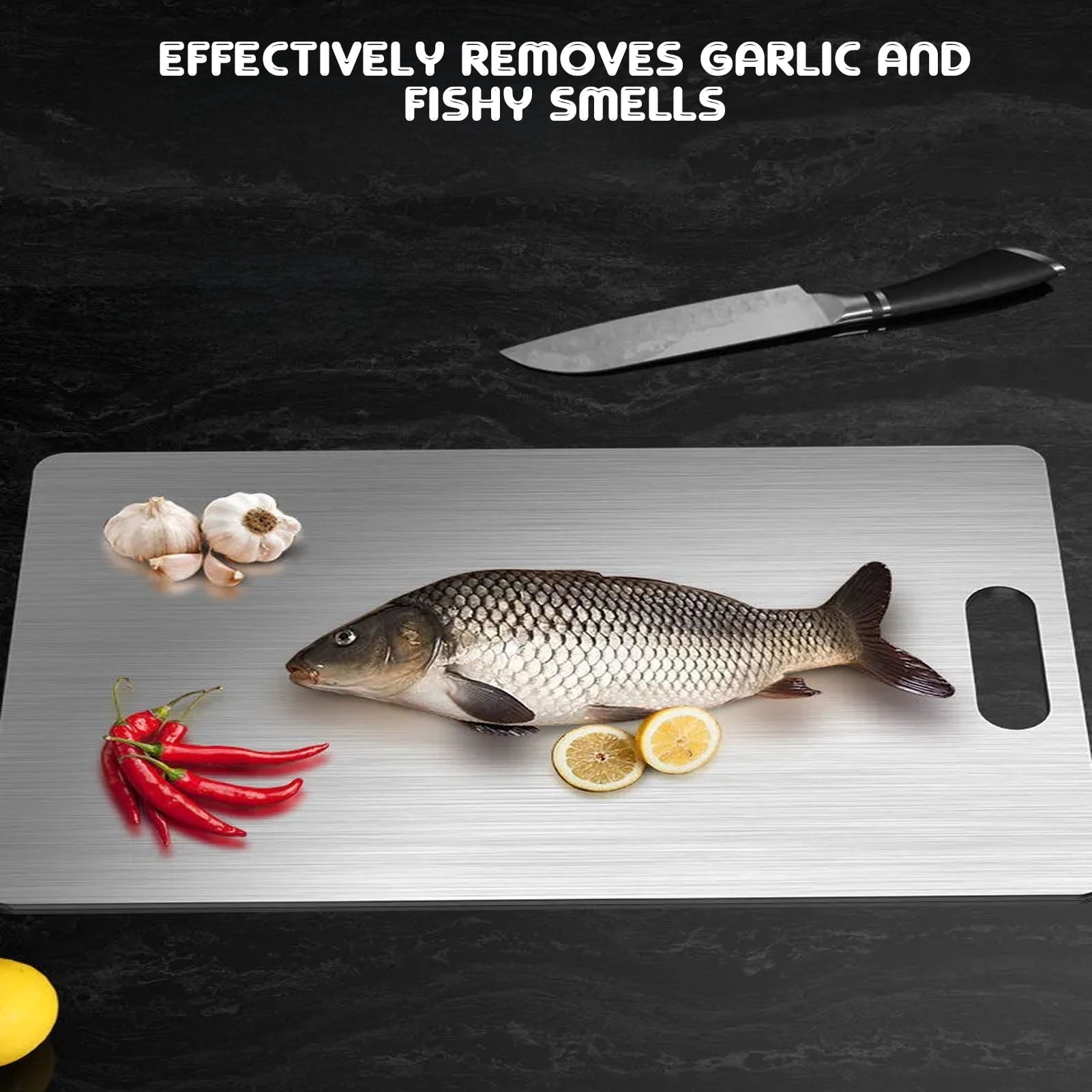 Katori Titanium Cutting Board, Katori Titanium Cutting Boards for Kitchen, Double-Sided Design and Balanced Base, Easy to Maintain and Rinse, Suitable for Kitchen