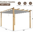 thumbnail image 2 of Lumiparty 10x13 FT Outdoor Pergola with Retractable Canopy, Weather-Resistant Aluminum Frame, Modern Patio Shelter for Backyard, Deck, Garden, Gray, 2 of 7