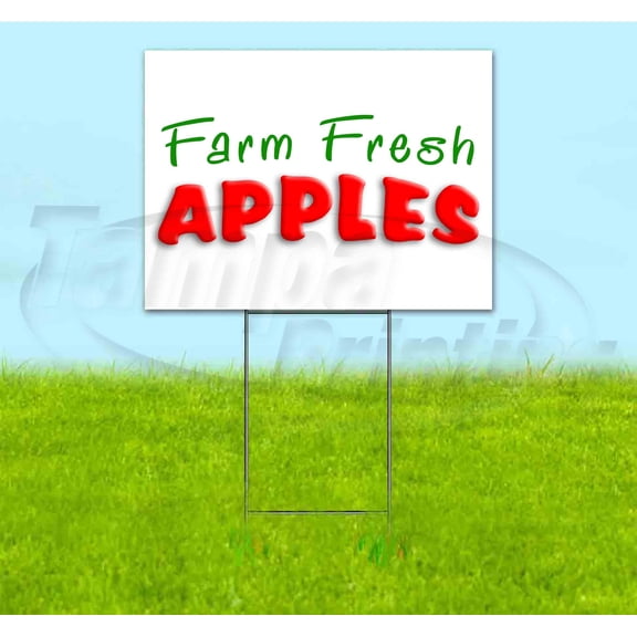 Farm Fresh Apples (18" x 24") Yard Sign, Includes Metal Step Stake