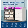 thumbnail image 3 of 4 Drawer wooden Dressers for Bedroom with LED Lights & Charging Station, Modern Nightstand for Bedside, Wood Chest of Drawers with App Control, Large Storage Cabinet for Bedroom, Living Room, Closet, 3 of 9