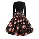 thumbnail image 5 of Vestido de Navidad de manga larga para mujer, bata Vintage, Swing Pinup, elegante, estampado informal, negro, invierno, 50S, 60S, 5 of 5