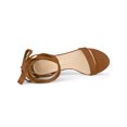 thumbnail image 4 of BLISSFUL STEP Women's Opened Toe Block Heel Lace up Dress Sandals Brown 8, 4 of 7