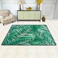 thumbnail image 2 of SKYSONIC 72x48in Green Tropical Leaves Area Rug, Summer Green Frond Non-Slip Floor Carpet for Indoor Living Dining Room and Bedroom Area, 2 of 7