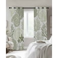 thumbnail image 4 of Coastal Sage Green Blackout Curtains for Bedroom Living Room Darkening Curtains 90 Inch Ocean Coral Starfish Shell Modern Black Out Window Curtain Privacy Window Treatment Grommet Drapes 52"x90"x2, 4 of 9