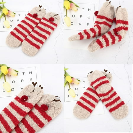 

Liliz Christmas Warm Winter Socks for Women Animal Coral Fleece Soft Slipper