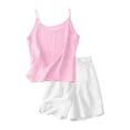 thumbnail image 4 of EnJoCho Teen Girls 2 Piece Cotton Linen Outfit Summer Casual Trendy Sets Sleeveless Cam𝗂 Tank Tops Loose Wide Leg Flowy Palazz𝗈 Shorts Girls Shirt And Shorts Set, 4 of 4