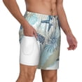 thumbnail image 3 of Picia Algae Corals and Seashells pattern Mens Swim Trunks with Compression Liner Stretch Beach Shorts Quick Dry with Zipper Pockets No-Chafing Board Shorts-3X-Large, 3 of 9