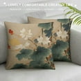 thumbnail image 3 of GOSMITH  Chinoiserie Throw Pillow Cover Mandarin Duck Elegant Blooming Lotus Pillow Cases Farmhouse Home Decor for Room Couch Patio Porch Outdoor, 3 of 5