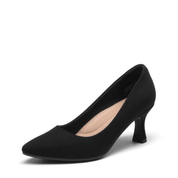 DREAM PAIRS Women's Pumps Closed Toe Comfortable Kitten Heels Pointed Toe Work Business Dress Shoes with Arch Support