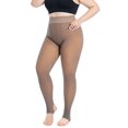 thumbnail image 3 of Lolmot Plus Size Fleece Lined Leggings Women Skin Color Winter Thermal High Waisted Pantyhose Warm Fake Translucent Sheer Stretch Stocking, 3 of 5