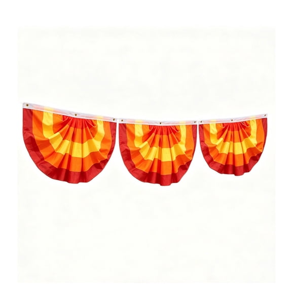3 Pack 35.43 In Fall Bunting Fan Flag, Scalloped Thanksgiving Halloween Pennant, Decor for Indoor Outdoor Yard Fence