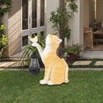 thumbnail image 1 of Luz Solar de gato shamjiam estatuilla de gato decoración para jardín y patio naranja, 1 of 8