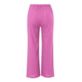 thumbnail image 6 of Jxximdong Palazzo Pants for Women, Daily Elastic Waist Pockets Straight Solid Color Casual Pants Loose Long Trousers, Pink Womens Casual Trousers, 6 of 6