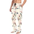 thumbnail image 2 of Vintage Magnolia and Butterflies Men's Pajama Pants Cotton Long Sleepwear Lounge Pants XL, 2 of 7