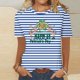thumbnail image 3 of Camisetas Casuales de Mujer Nueva Moda Impresa Cuello Tripulado Manga Corta, Top Ligero para Diario Y Fiesta, 3 of 4