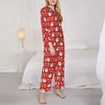 thumbnail image 3 of Daiia Merry Christmas Santa Claus A for Women's Long-Sleeved Pajama Set – Soft & Comfortable Sleepwear Button-Up Pajamas Cozy Lounge Wear-XX-Large, 3 of 7
