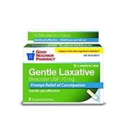 GNP Gentle Laxative 10mg, 8 Suppositories