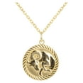 thumbnail image 2 of Reversible Capricorn Zodiac Sign Charm Coin Pendant Necklace in Solid Gold (18 Inches), 2 of 4
