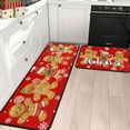 thumbnail image 2 of Gingerbread Candy Christmas Kitchen Mats Set of 2, Welcome Winter Home Xmas Decor Low-Profile Kitchen Rugs for Floor, Gingerbread Christmas Decorations for Home 17"X47"+17"X30", 2 of 6