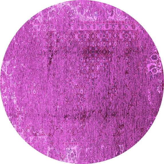 Ahgly Company Indoor Round Oriental Pink Industrial Area Rugs, 6' Round