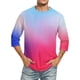 thumbnail image 1 of Men's Solid Color Round Neck Three Quarter Sleeve Top T-shirt L, 1 of 4