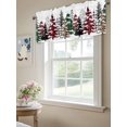 thumbnail image 6 of Watercolor Christmas Tree Curtain Valances for Windows, Winter Plaid Leopard Window Valances, Window Treatment Rod Pocket Valance Curtains for Living Room/Kitchen/Bedroom/Bathroom, 54x18inch, 6 of 9