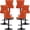 Orange, Black Base, variant on Orange Velvet Bar Stools Set of 6 - Adjustable Swivel Counter Height Chairs with Tufted Back and Nailhead Trim for Kitchen Island (Orange, Matte Metal, 6 Pcs)