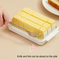thumbnail image 4 of Plastic Butter Dish Butter Dish with Lid and Slicer for Easy Cutting and Storage Butter Box Cheese Keeper Airtight Rectangular Butter Storage Container, 4 of 6